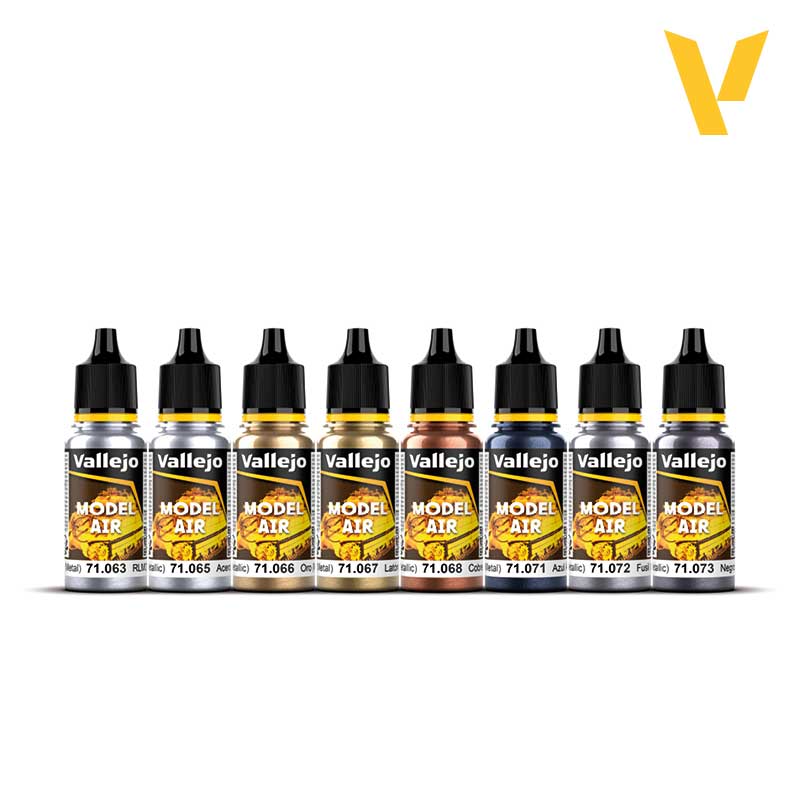 Vallejo Model Air Paint Set Metallic Colors (8x17ml) 71.176