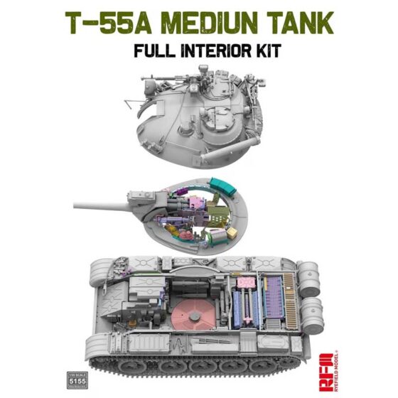 Rye Field Models T-55A Medium Tank Full Interior Kit (1/35) RM5155 Rye Field Models T-55A Medium Tank Full Interior Kit (1/35) RM5155