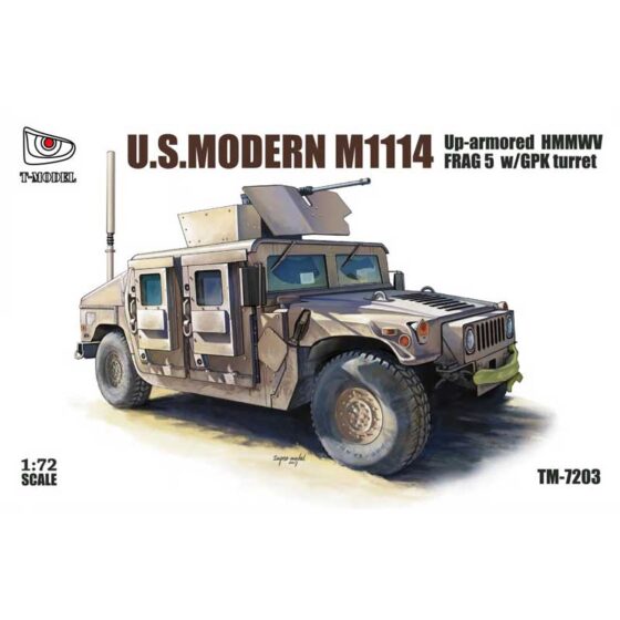T-Model U.S. HMMWV M1114 FRAG 5 w/GPK Turret (1/72) TM7203 T-Model U.S. HMMWV M1114 FRAG 5 w/GPK Turret (1/72) TM7203