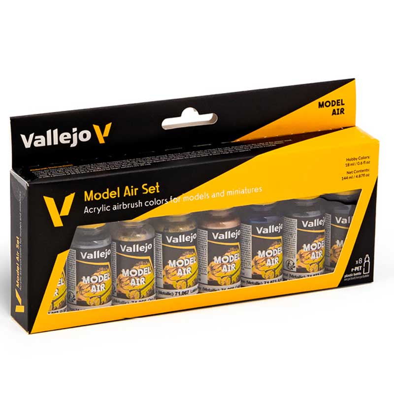 Vallejo Model Air Paint Set Metallic Colors (8x17ml) 71.176