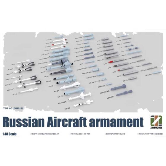 Zimi Model Russian Aircraft Armament Set (1/48) ZM80151 Zimi Model Russian Aircraft Armament Set (1/48) ZM80151