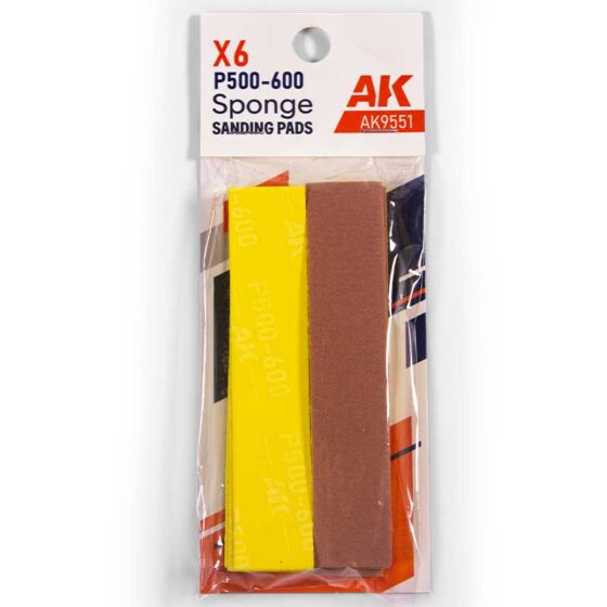 AK Interactive Sponge P500-600 Grit (6) Ak9551 AK Interactive Sponge P500-600 Grit (6) Ak9551