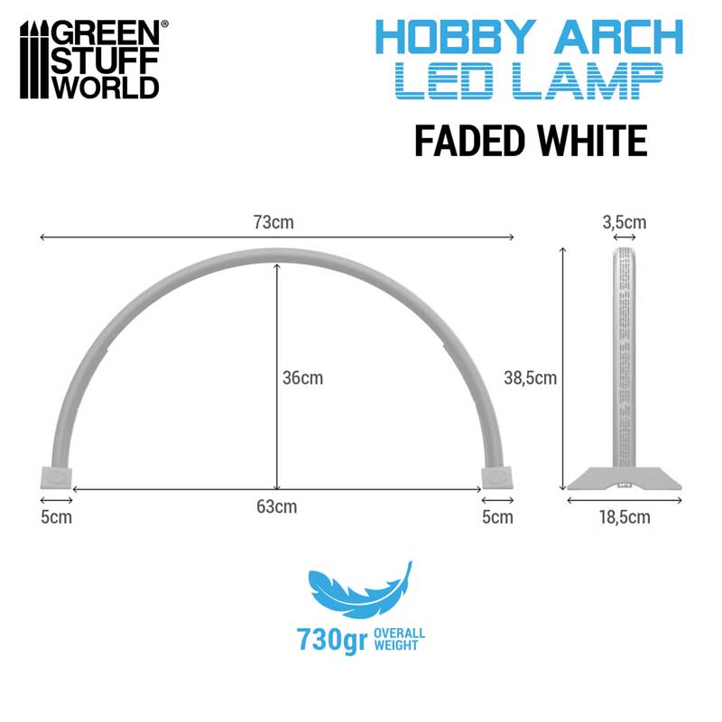 GreenStuffWorld Hobby Arch LED Lamp Faded White - Image 3