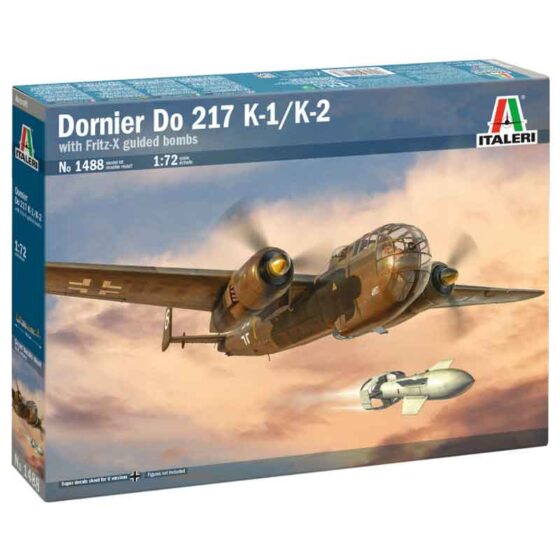 Italeri Dornier Do 217 K-1/K-2 with Fritz X Guided Bombs (1/72) 1488 *Damaged Box* Italeri Dornier Do 217 K-1/K-2 with Fritz X Guided Bombs (1/72) 1488 *Damaged Box*