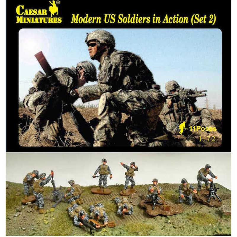 Caesars Miniatures Modern U.S. Soldiers In Action Set 2 (1/72) H094