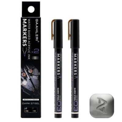 Gaahleri Metallic Markers Dark Steel (2pcs) GM-MS03