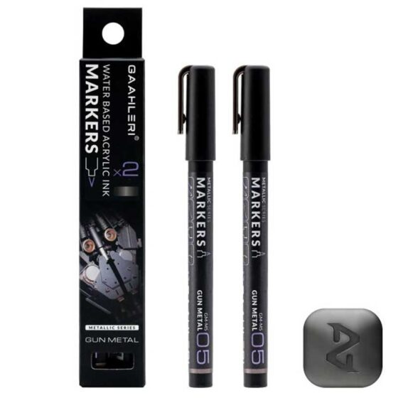 Gaahleri Metallic Markers Gun Metal (2pcs) GM-MS05 Gaahleri Metallic Markers Gun Metal (2pcs) GM-MS05