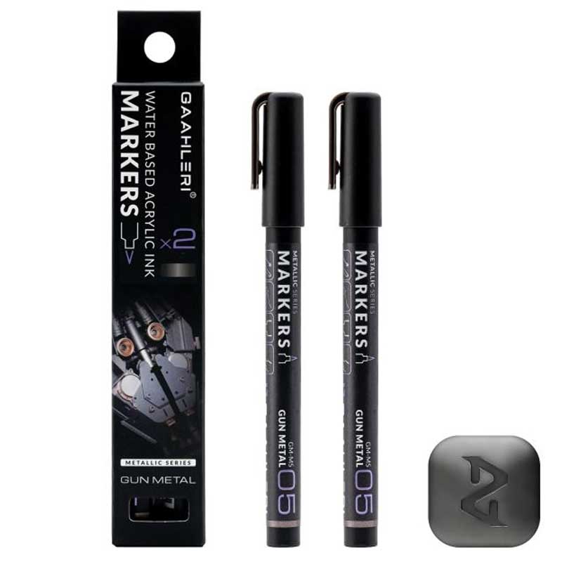 Gaahleri Metallic Markers Gun Metal (2pcs) 45046