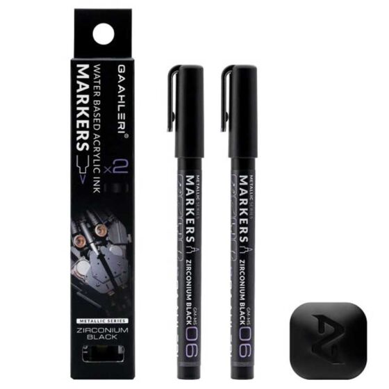 Gaahleri Metallic Markers Zirconium Black (2pcs) GM-MS06 Gaahleri Metallic Markers Zirconium Black (2pcs) GM-MS06