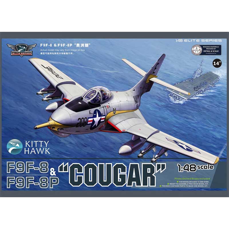 Kitty Hawk Models F9F-8/F9F-8P Cougar 2 In 1 (1/48) KH80127 Kitty Hawk Models F9F-8/F9F-8P Cougar 2 In 1 (1/48) KH80127