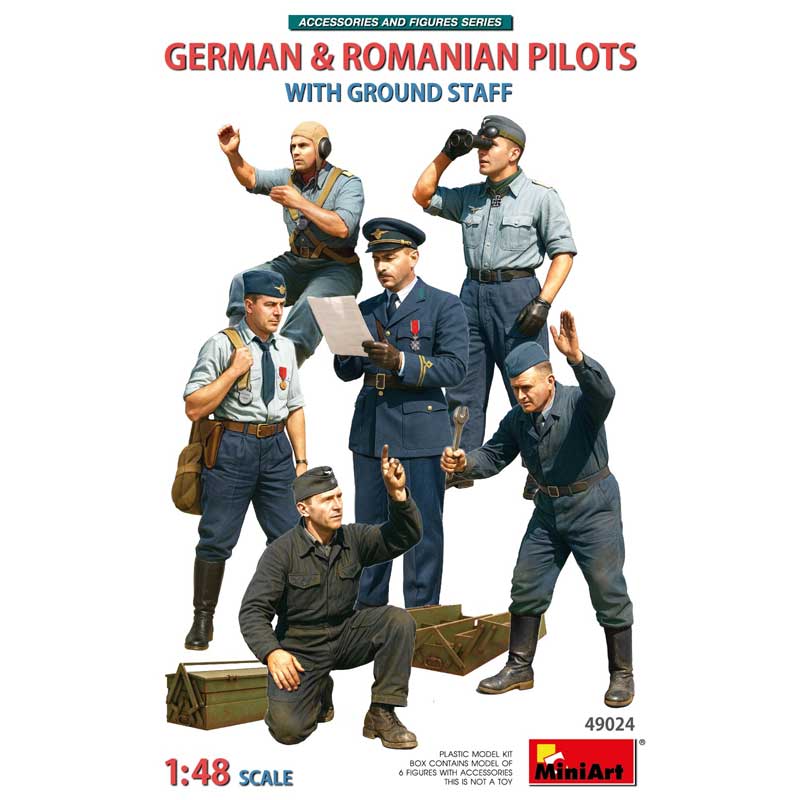 MiniArt German & Romanian Pilots w/ Ground Crew (1/48) 49024
