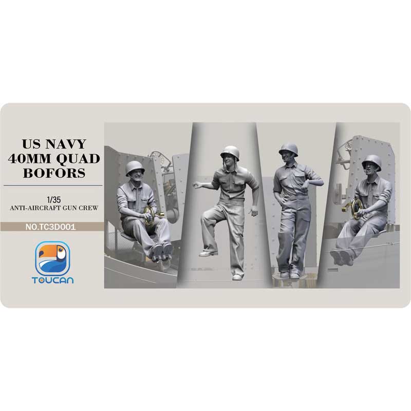 Toucan Models U.S. Navy Bofors Gun Crew Set 1 (1/35) TC3D001