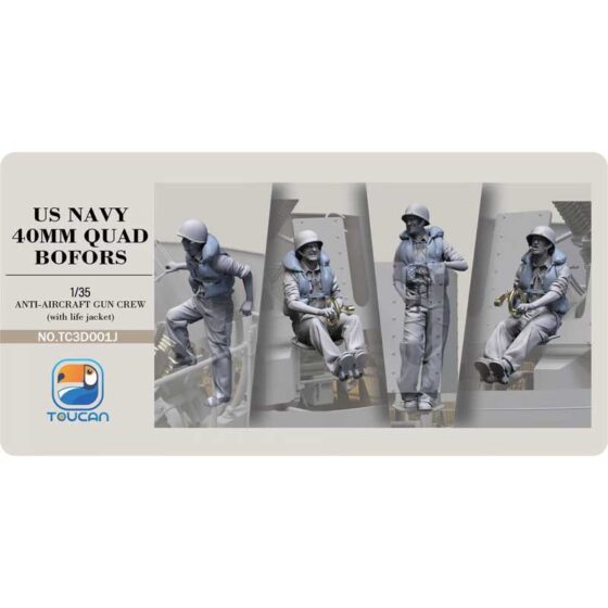 Toucan Models U.S. Navy Bofors Gun Crew With Life Jackets Set 1 (1/35)