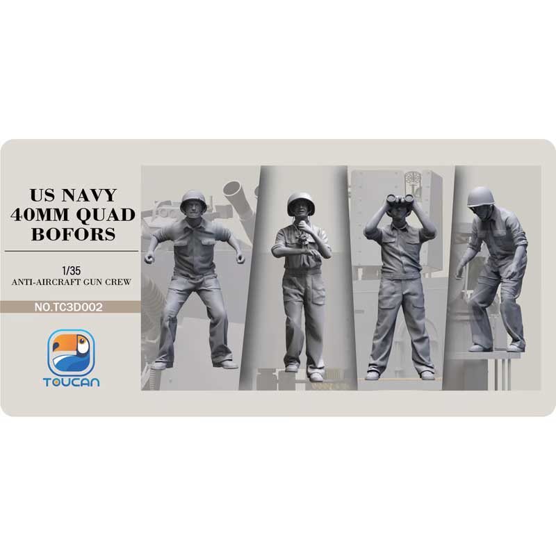 Toucan Models U.S. Navy Bofors Gun Crew Set 2 (1/35) TC3D002