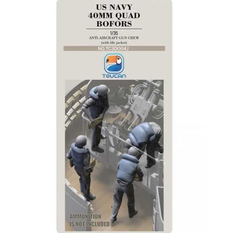 Toucan Models U.S. Navy Bofors Gun Crew With Life Jackets Set 4 (1/35)
