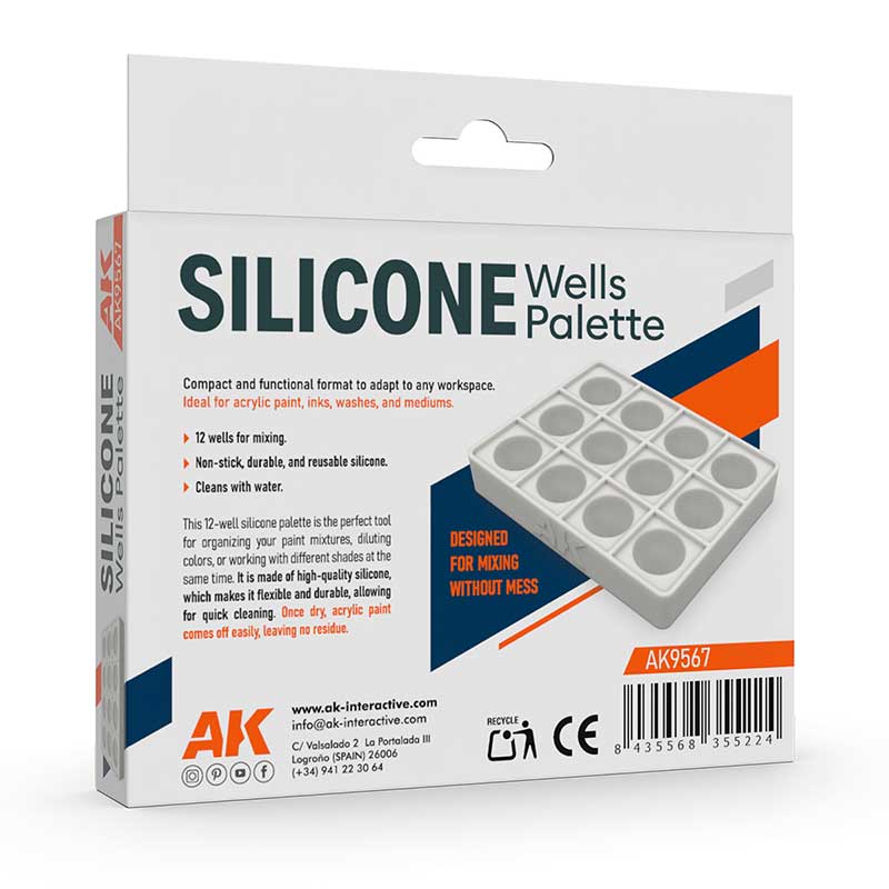 Alternative view of AK Interactive Silicone Wells Palette AK9567