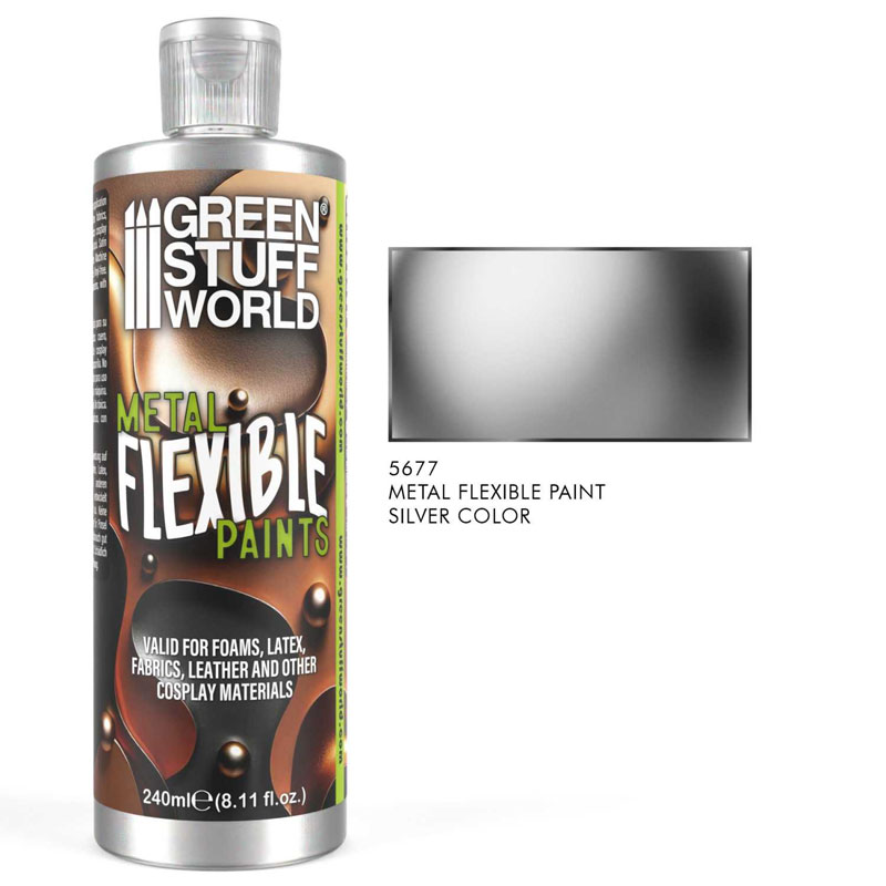 Alternative view of GreenStuffWorld Flexible Metallic Silver Paint (240ml) 5677