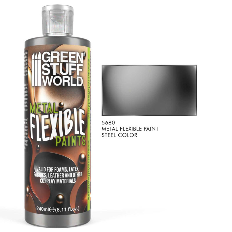 Alternative view of GreenStuffWorld Flexible Metallic Steel Paint (240ml) 5680