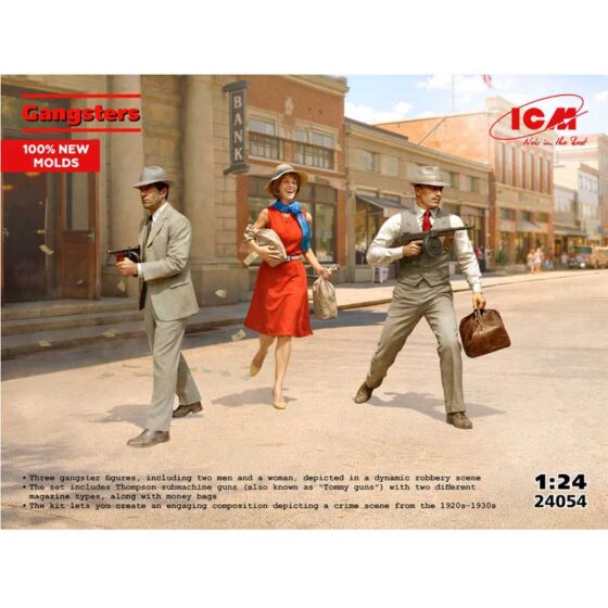 ICM 1920s Gangsters With Tommy Guns (1/24) 24054 ICM 1920s Gangsters With Tommy Guns (1/24) 24054