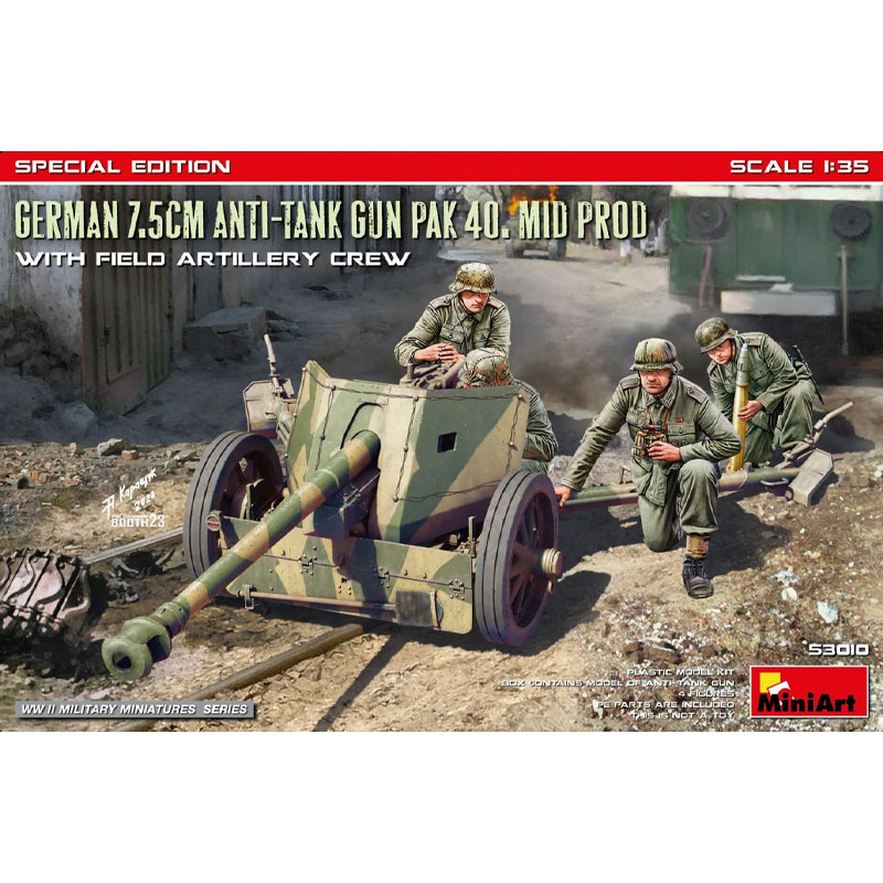 MiniArt German 7.5cm PaK 40 Mid w Crew (1/35) 53010
