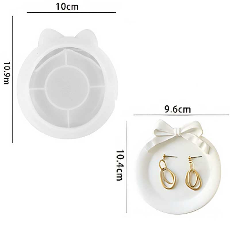 Round Tray Silicone Mould with Bow Detail