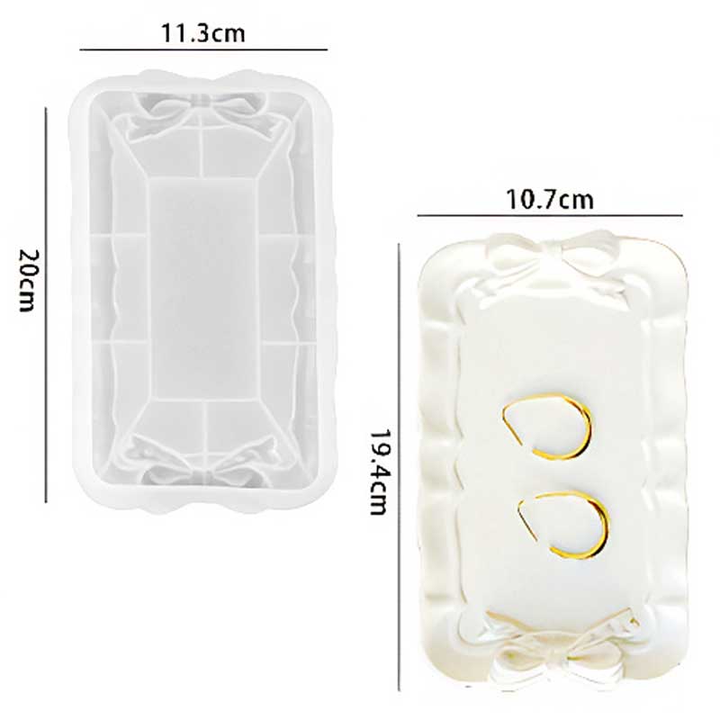 Rectangular Tray Silicone Mould with Bow Detail