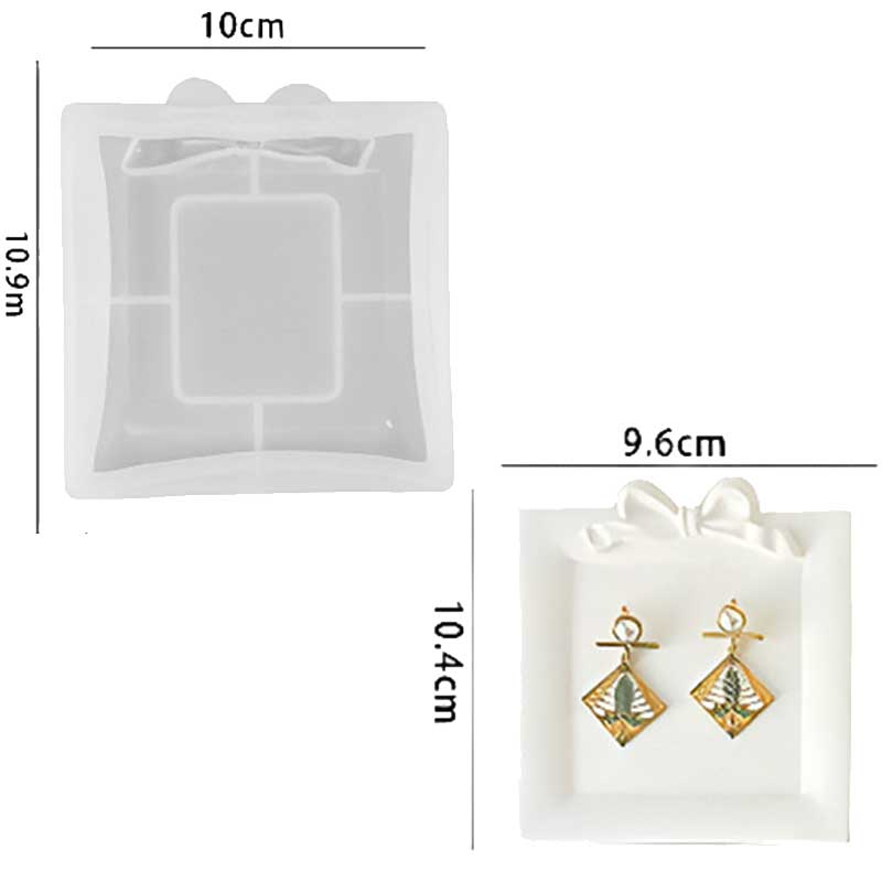 Square Tray Silicone Mould with Bow Detail