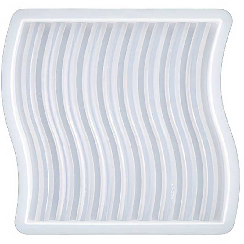Wavy Ribbed Square Tray Silicone Mould Wavy Ribbed Square Tray Silicone Mould