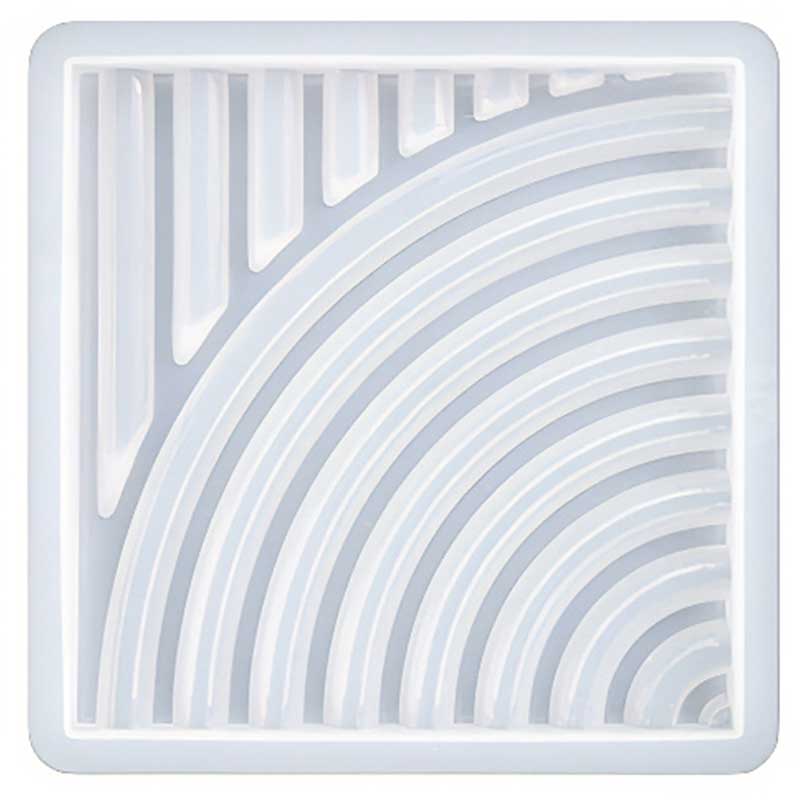 Curved Ribbed Square Tray Silicone Mould Curved Ribbed Square Tray Silicone Mould
