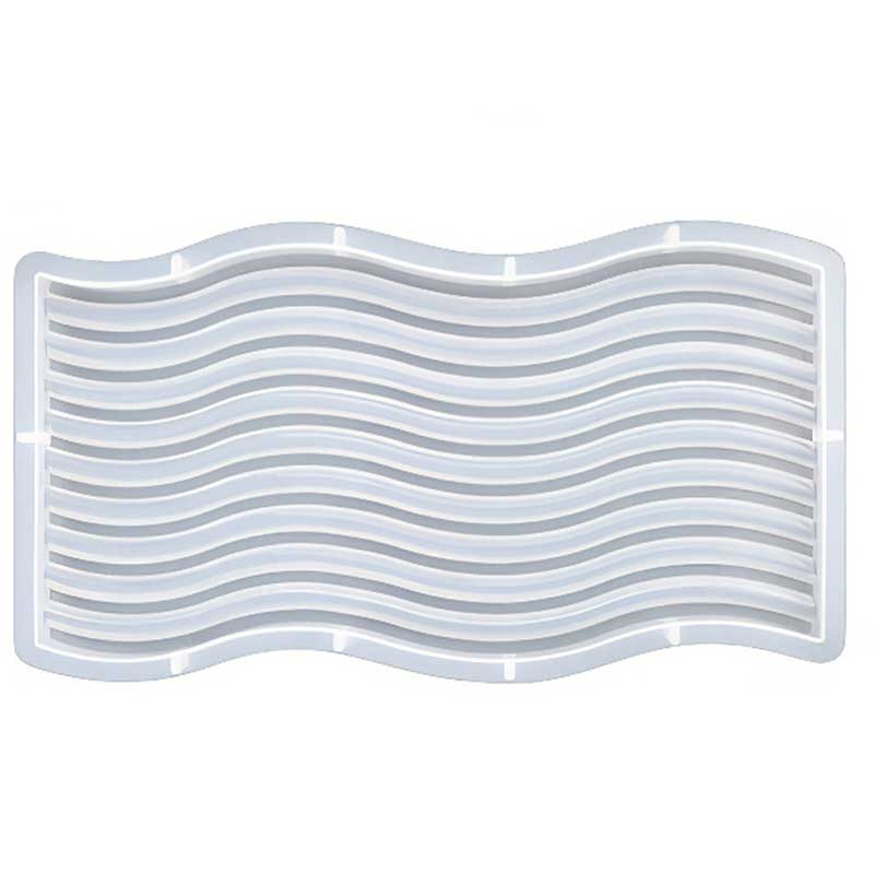 Wavy Ribbed Rectangular Tray Silicone Mould (258mm x 140mm) Wavy Ribbed Rectangular Tray Silicone Mould (258mm x 140mm)