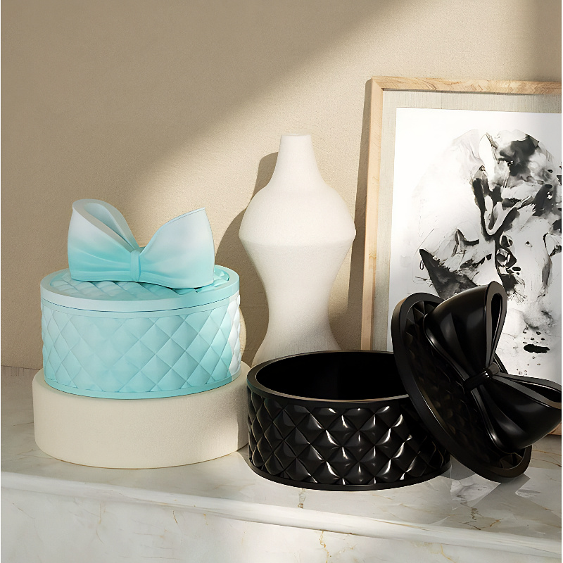 Round Gift Box Silicone Mould with Bow Lid