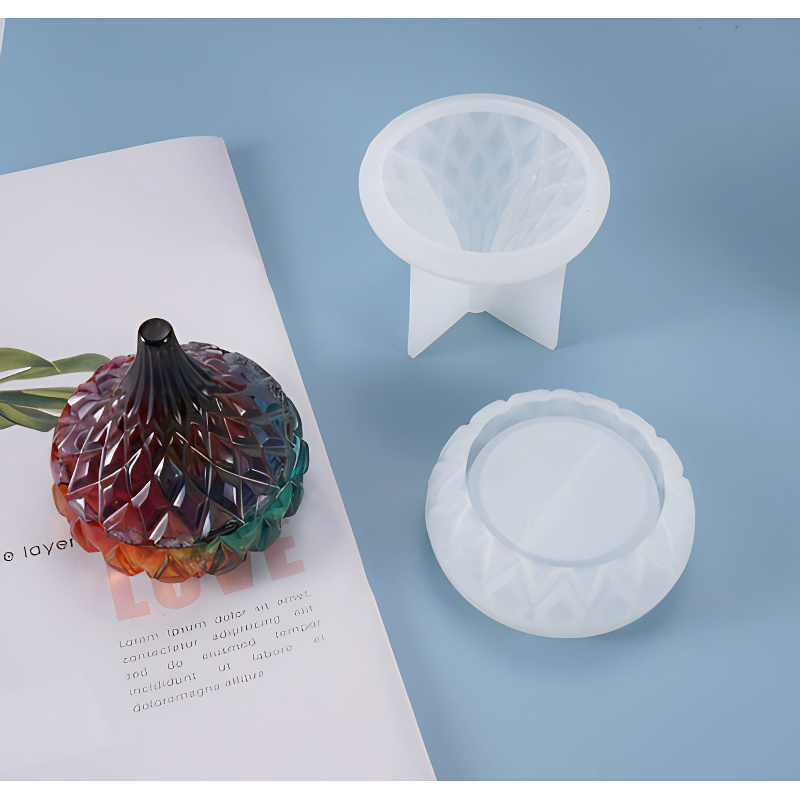 Low Profile Round Storage Box Silicone Mould Low Profile Round Storage Box Silicone Mould