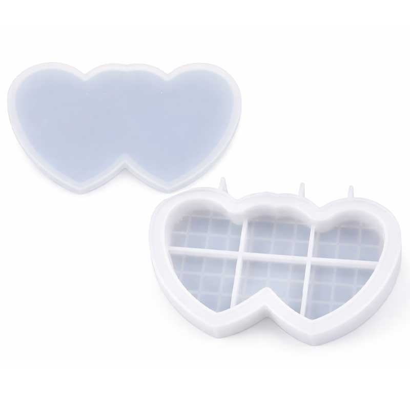 Double Heart Storage Box Silicone Mould Double Heart Storage Box Silicone Mould