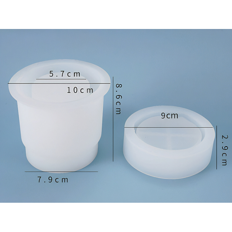 Round Silicone Jar Mould with Lid Insert (100mm x 86mm)