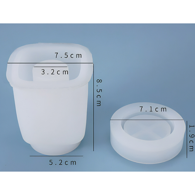 Small Round Silicone Jar Mould with Lid Insert (75mm x 85mm)