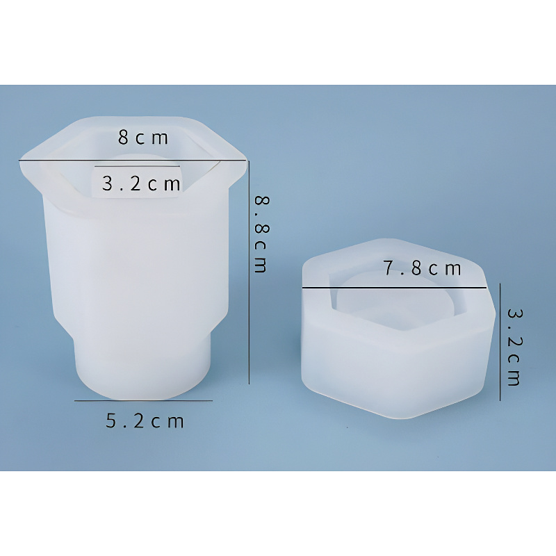 Square Silicone Jar Mould with Lid Insert (80mm x 88mm)