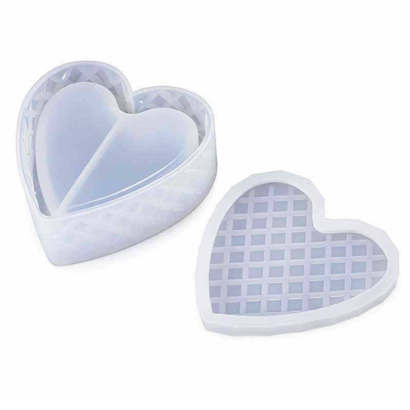 Heart-Shaped Lidded Box Silicone Mould Heart-Shaped Lidded Box Silicone Mould