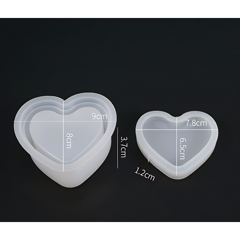 Heart Silicone Jar Mould with Insert (90mm x 80mm)
