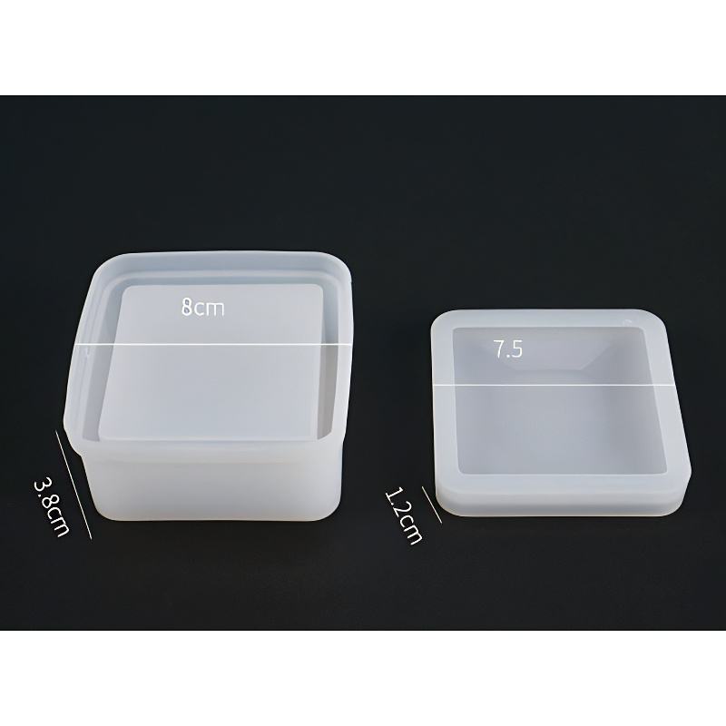 Square Silicone Jar Mould with Insert (80mm)