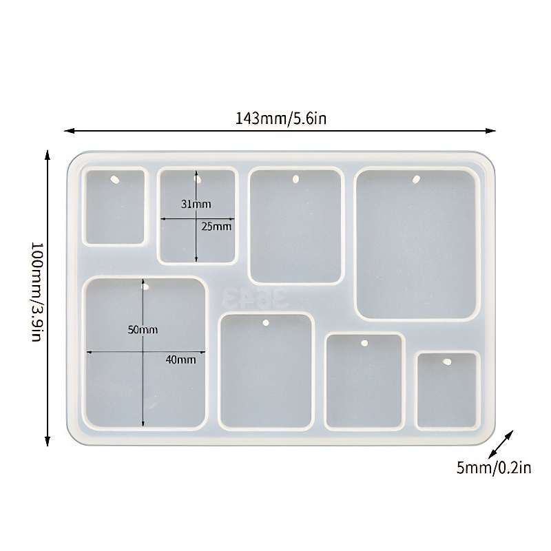 Rectangle Pendant Silicone Mould Rectangle Pendant Silicone Mould