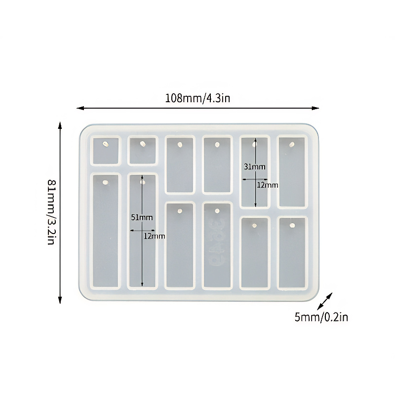 Rectangle Pendant Silicone Mould Rectangle Pendant Silicone Mould