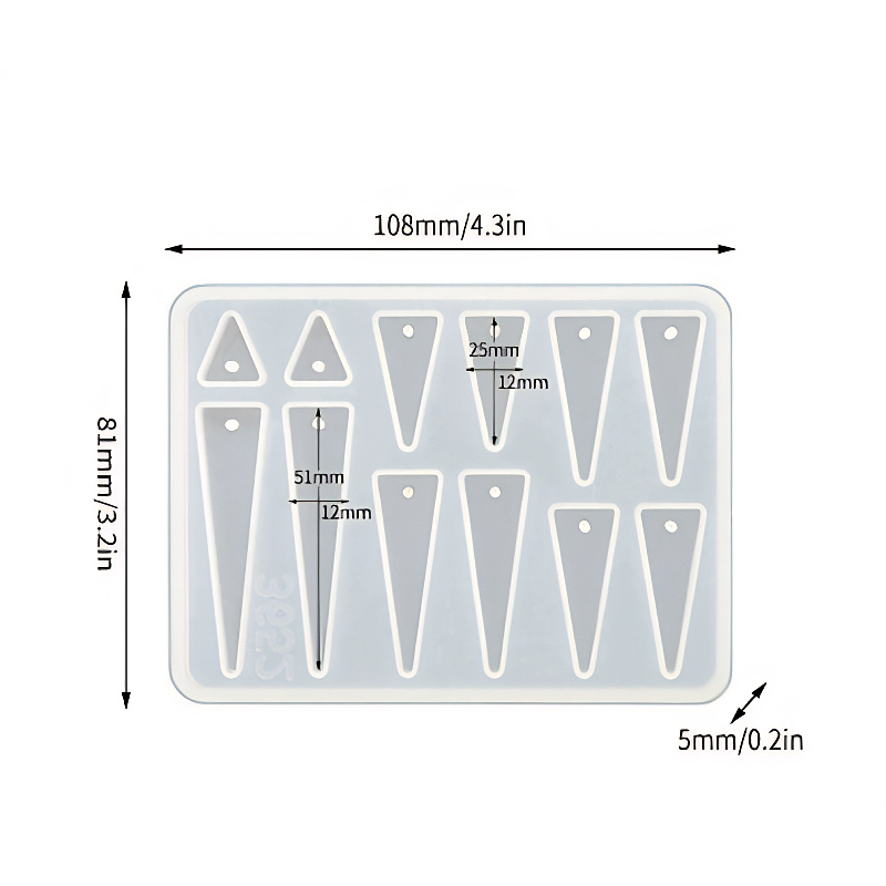 Triangle Spike Pendant Silicone Mould Triangle Spike Pendant Silicone Mould