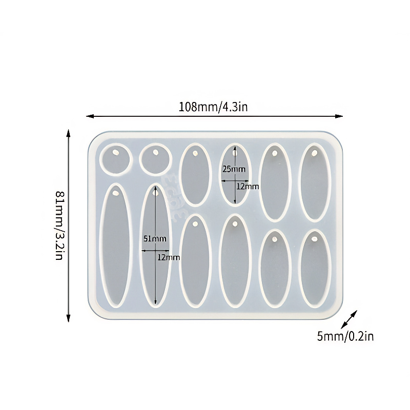 Oval Pendant Silicone Mould Oval Pendant Silicone Mould