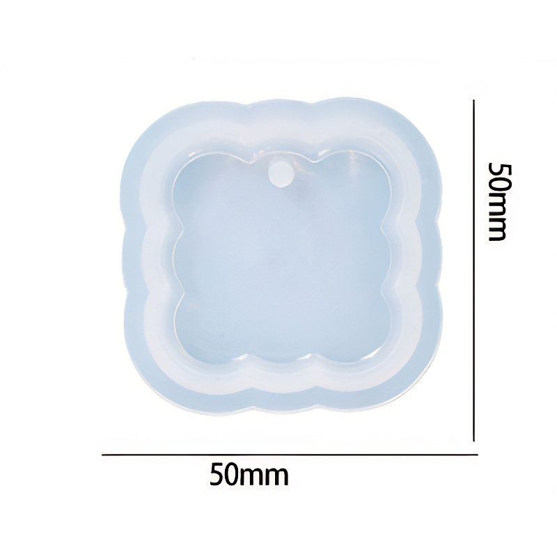 Scalloped Square Pendant Silicone Mould 50mm
