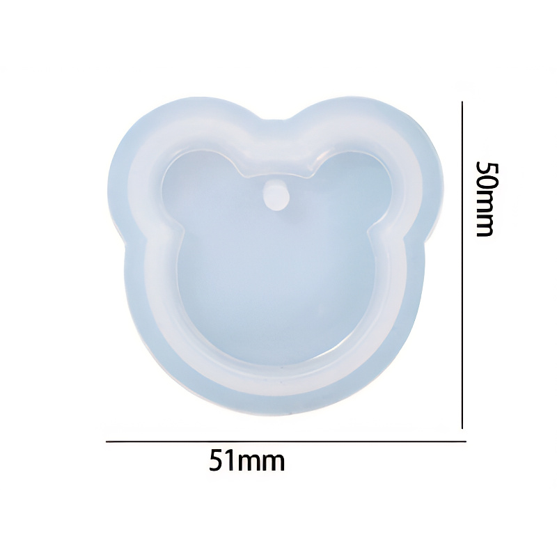 Bear Face Pendant Silicone Mould 51mm x 50mm