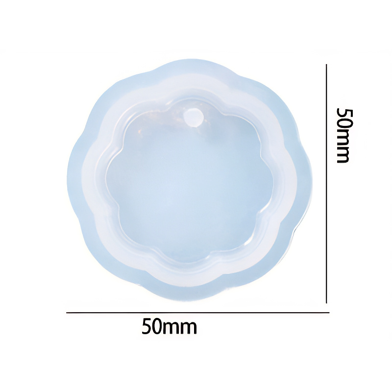 Scalloped Square Pendant Silicone Mould 50mm x 50mm