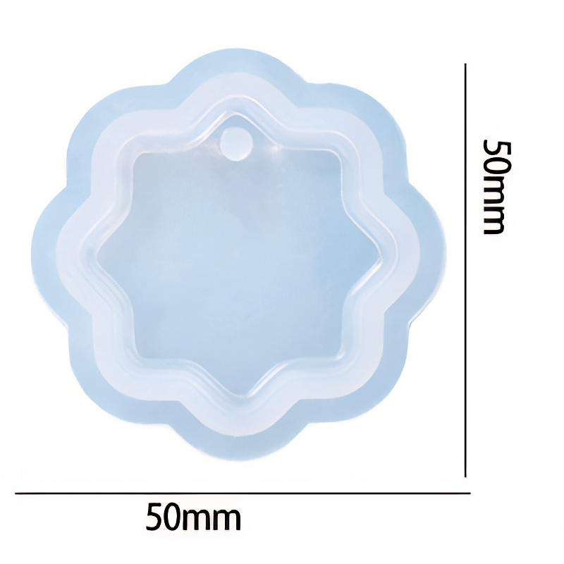 Scalloped Flower Pendant Silicone Mould 50mm x 50mm