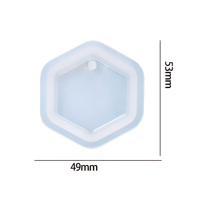 Hexagon Pendant Silicone Mould 49mm x 53mm