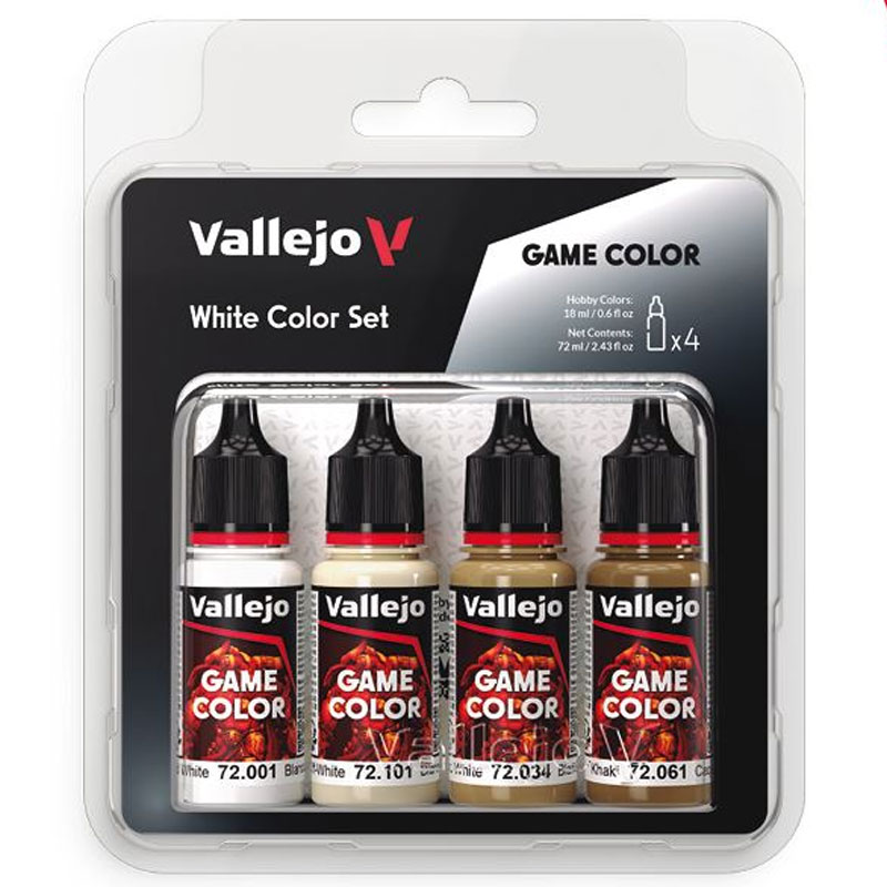 Vallejo Game Color White Set (4x) 72.386