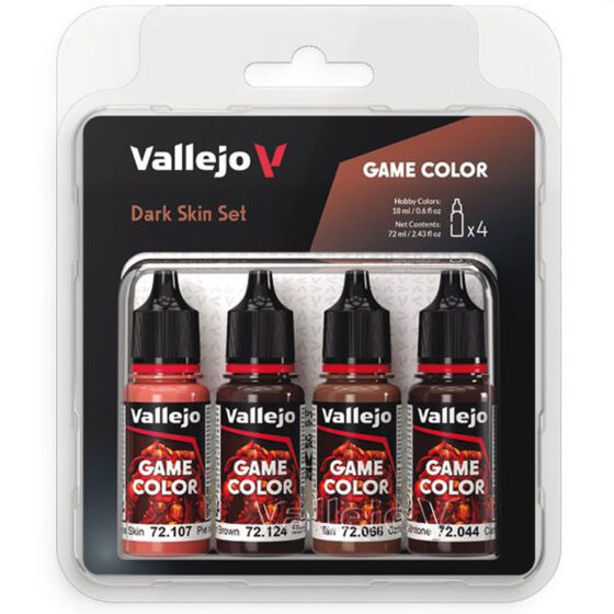 Vallejo Game Color Dark Skin Set (4x) 72.387 Vallejo Game Color Dark Skin Set (4x) 72.387